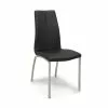 Alina Spisebordsstol, Sort Læderlook M. Krom Stel -Spisebordsstole Butik 22271
