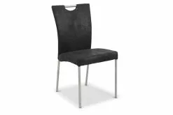 Asti Spisesbordsstol, Sort M. Rustfrit Stålstel