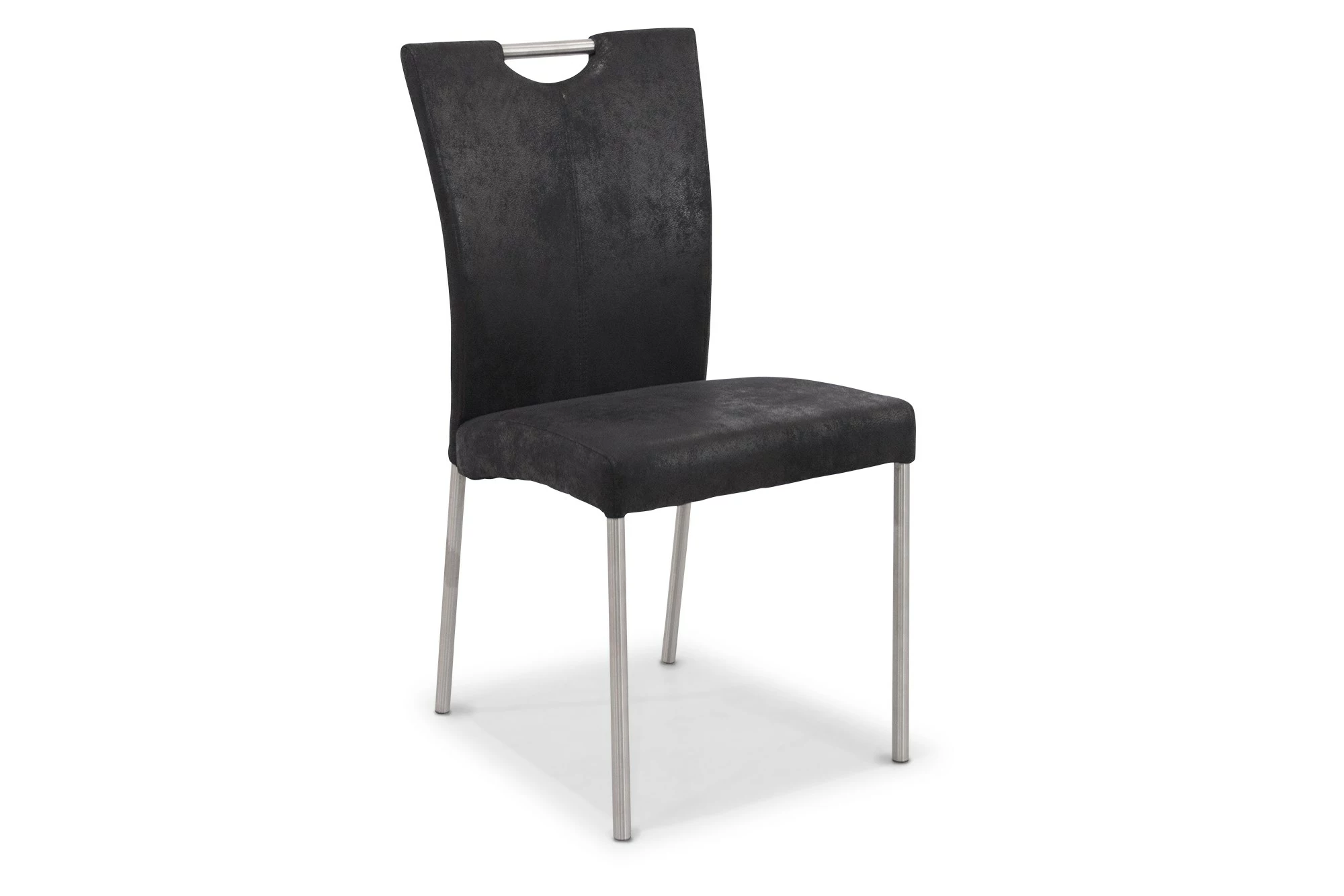 Asti Spisesbordsstol, Sort M. Rustfrit Stålstel 3 Asti Spisesbordsstol, Sort M. Rustfrit Stålstel