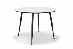 Casa Spisebord M. Udtræk, Hvid Med Sort Kant