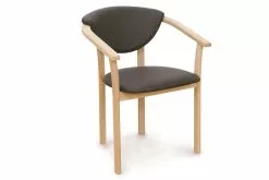 Derby Spisesbordsstol, Hvidolieret Eg M. Sort Lædersæde