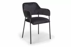 Bresso Spisesbordsstol, Sort Velour M. Sort Metalstel