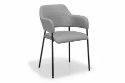 Bresso Spisesbordsstol, Lysegrå M. Sort Metalstel