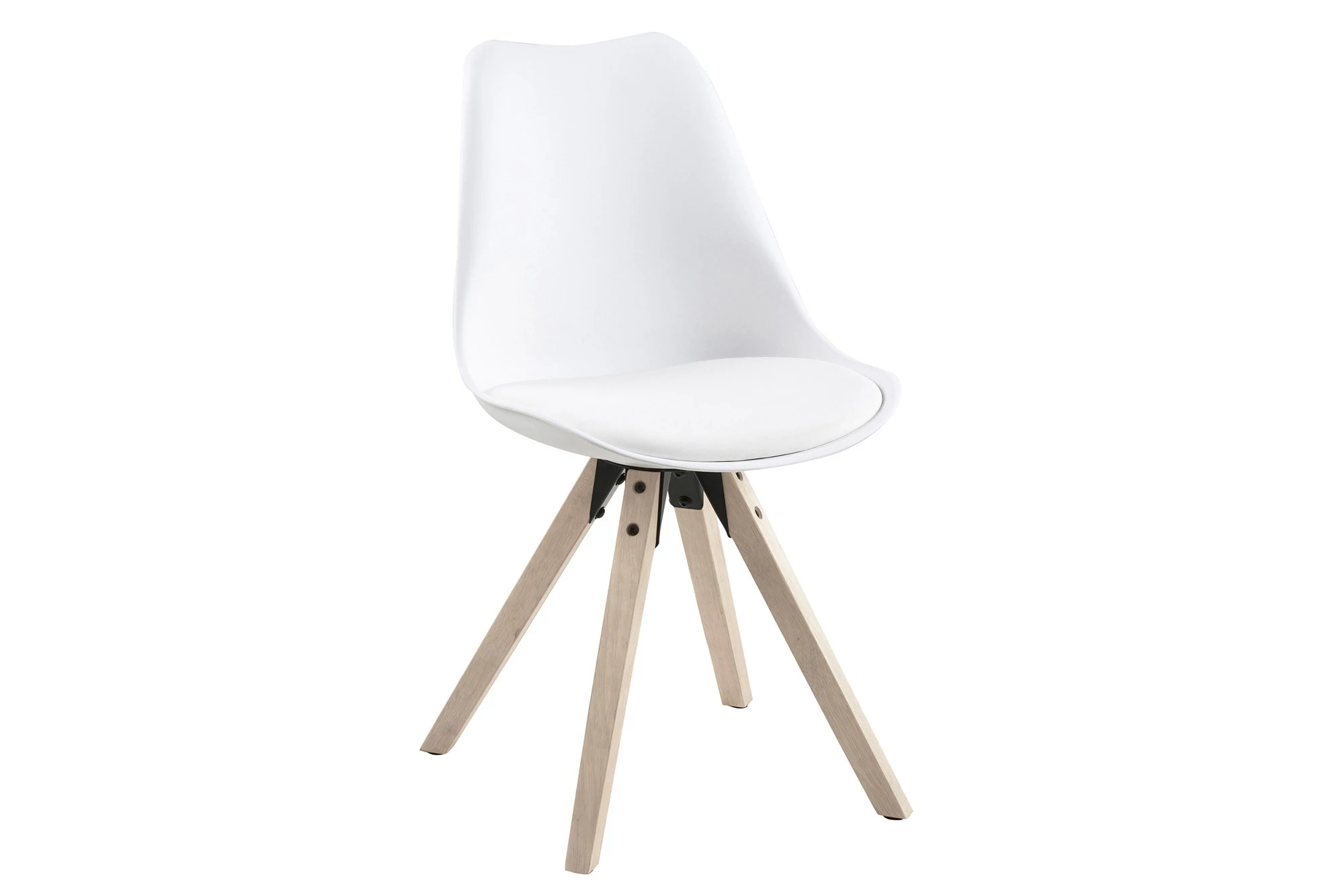 Enna Spisesbordsstol, Hvid M. Hvidolieret Egetræsben 3 Enna Spisesbordsstol, Hvid M. Hvidolieret Egetræsben