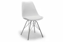 Falun Spisesbordsstol, Hvid M. Krom Metalben
