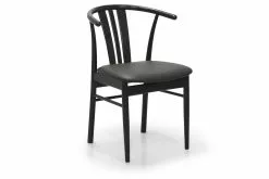 Barbara Spisesbordsstol, Sortlakeret Bøg M. Sort Lædersæde