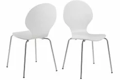 Calion Skalstol, Hvidlakeret M. Krom Metalstel