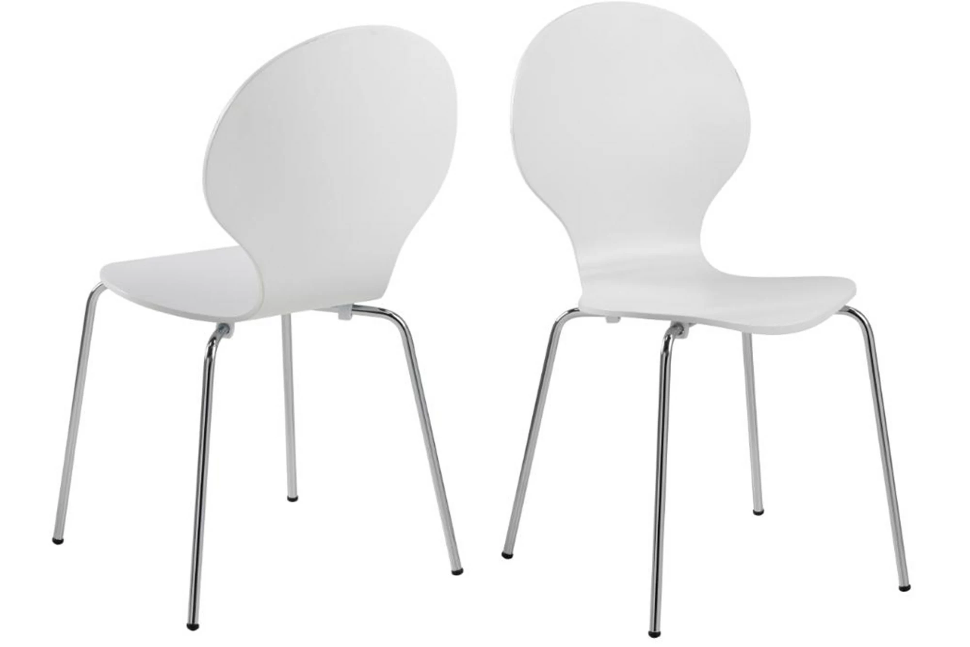 Calion Skalstol, Hvidlakeret M. Krom Metalstel 3 Calion Skalstol, Hvidlakeret M. Krom Metalstel