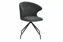 Marshville Spisesbordsstol, Antracitgrå M. Sort Metalstel