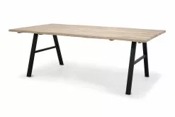 Troense Spisebord, Hvidolieret Eg M. Sort Metalstel