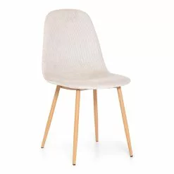 Torino Spisesbordsstol, Lysegrå Fløjl M. Metalben