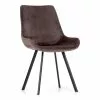 Boston Spisesbordsstol, Grå Velour M. Sorte Metalben -Spisebordsstole Butik 37753