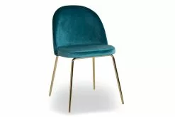 Felipe Spisebordsstol, Turkisblå Velour