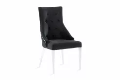 Tangen Spisebordsstol, Sort Velour M. Ben I Rustfri Stål