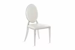 Demple Spisebordsstol, Hvid Kunstlæder