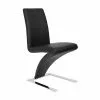 Zion Spisebordsstol, Sort Kunstlæder Og Krom Stel -Spisebordsstole Butik 9000514485