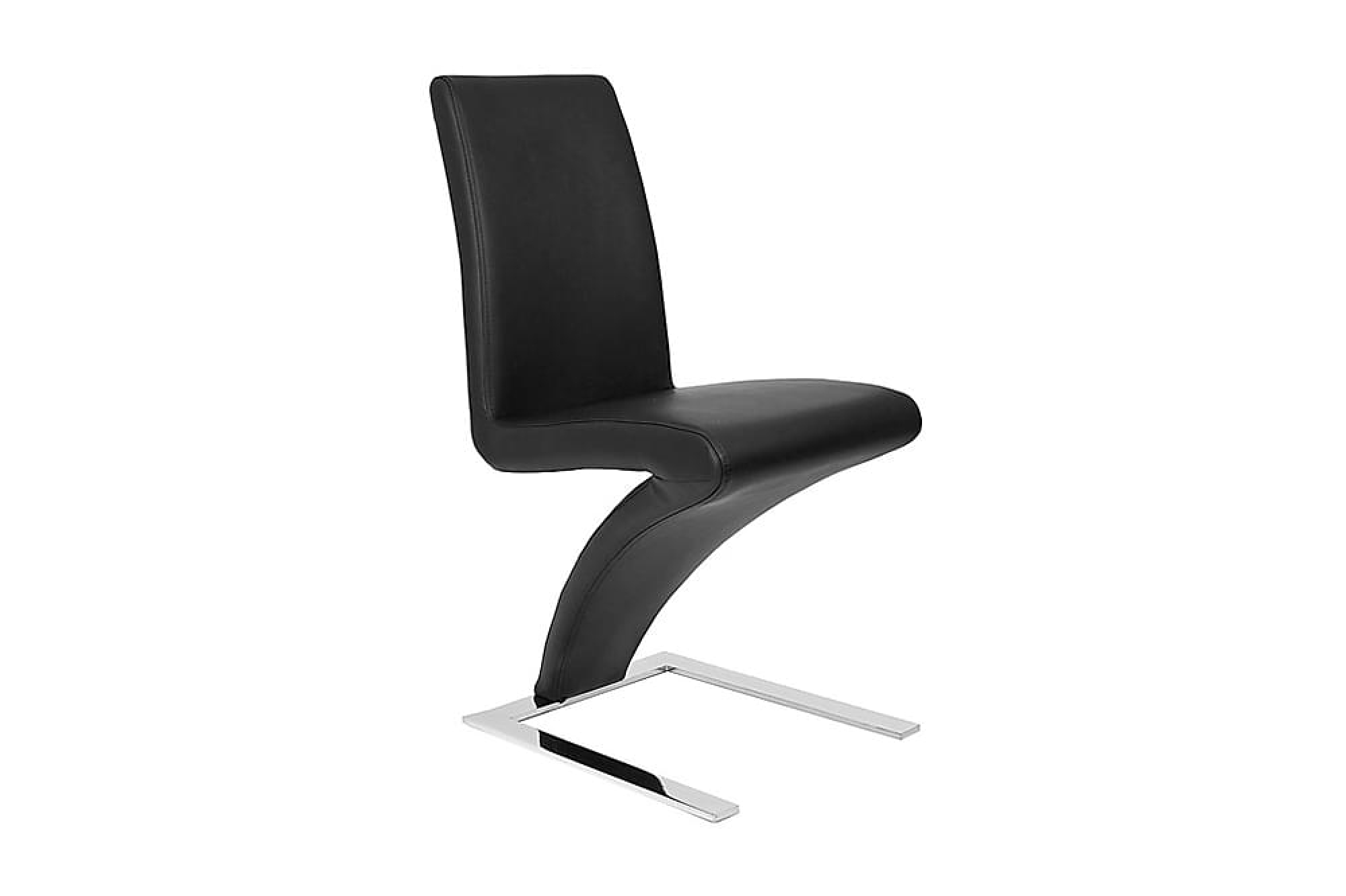 Zion Spisebordsstol, Sort Kunstlæder Og Krom Stel 3 Zion Spisebordsstol, Sort Kunstlæder Og Krom Stel