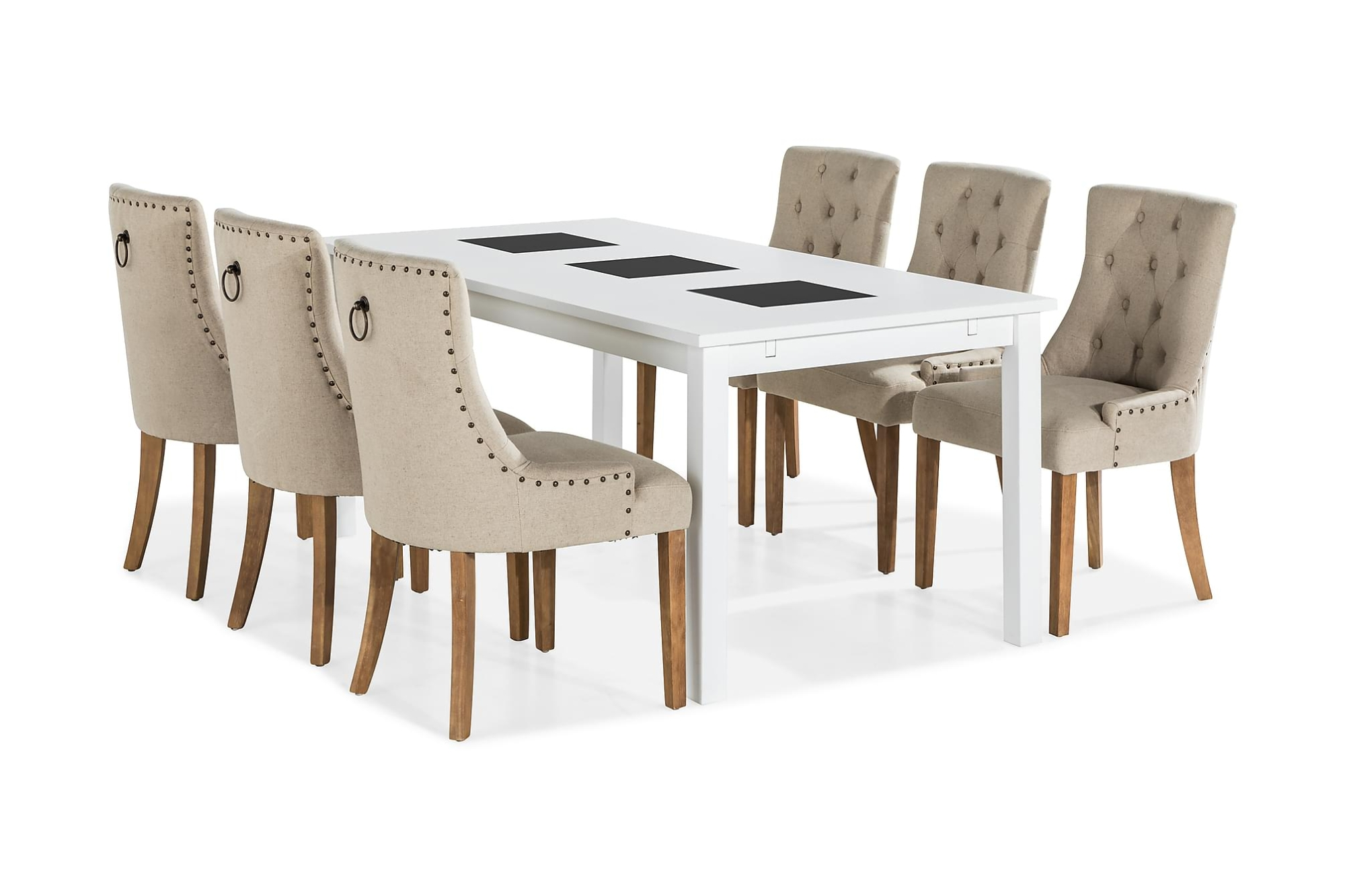 Jasmin Spisebordssæt M. 6 Viktoria Spisebordsstole 3 Jasmin Spisebordssæt M. 6 Viktoria Spisebordsstole