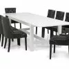 Altea Spisebordssæt M. 8 Tuva Stole (Sort Kunstlæder), Hvid