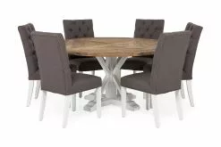 Lyon Spisebordssæt M. 6 Jenny Stole (Grå), Elmetræ