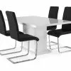 Ratliff Spisebordssæt M. 4 Cibus Stole (Sort Pu), Hvid -Spisebordsstole Butik 9000663060