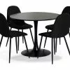 Caitly Spisebordssæt M. 4 Nibe Stole, Sort -Spisebordsstole Butik 9000687975