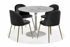 Caitly Spisebordssæt M. 4 Felipe Stole (Grå), Hvid