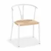 Elysia Spisebordsstol, Hvid M. Naturfarvet Flet