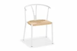 Elysia Spisebordsstol, Hvid M. Naturfarvet Flet