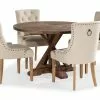 Lyon Spisebordssæt M. 4 Viktoria Spisebordsstole (Beige), Træfarvet -Spisebordsstole Butik 9000953494